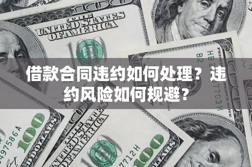 武汉借款合同违约如何处理？违约风险如何规避？